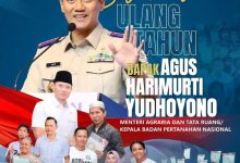 Segenap keluarga besar Kementerian ATR/BPN mengucapkan Selamat Ulang Tahun Menteri ATR/Kepala BPN, Bapak Agus Harimurti Yudhoyono