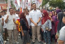 Partai Gerindra Kabupaten Klaten Menyambut Kedatangan Rombongan Jokowi Beserta Ahmad Lutfi dan Tay Yasin Dipasar Gede Klaten